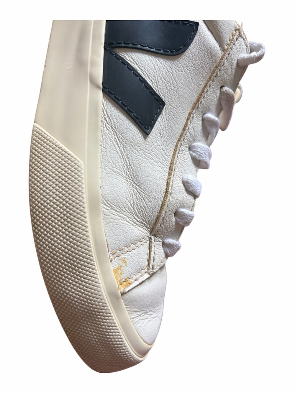 Veja Campo White Black Leather Sneackers size 8 Good Used Condition - Picture 8 of 8